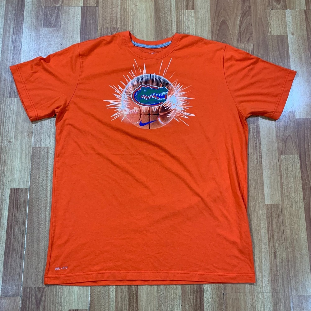 Nike Florida Gators Shirt Mens 2XL Orange Blue Basketball Tee